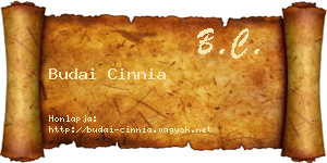 Budai Cinnia névjegykártya